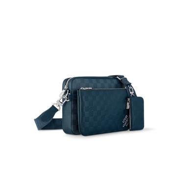 LOUIS VUITTON TRIO MESSENGER BAG DAMIER INFINI LEATHER BLUE M40438 (25*18.5*7cm) 